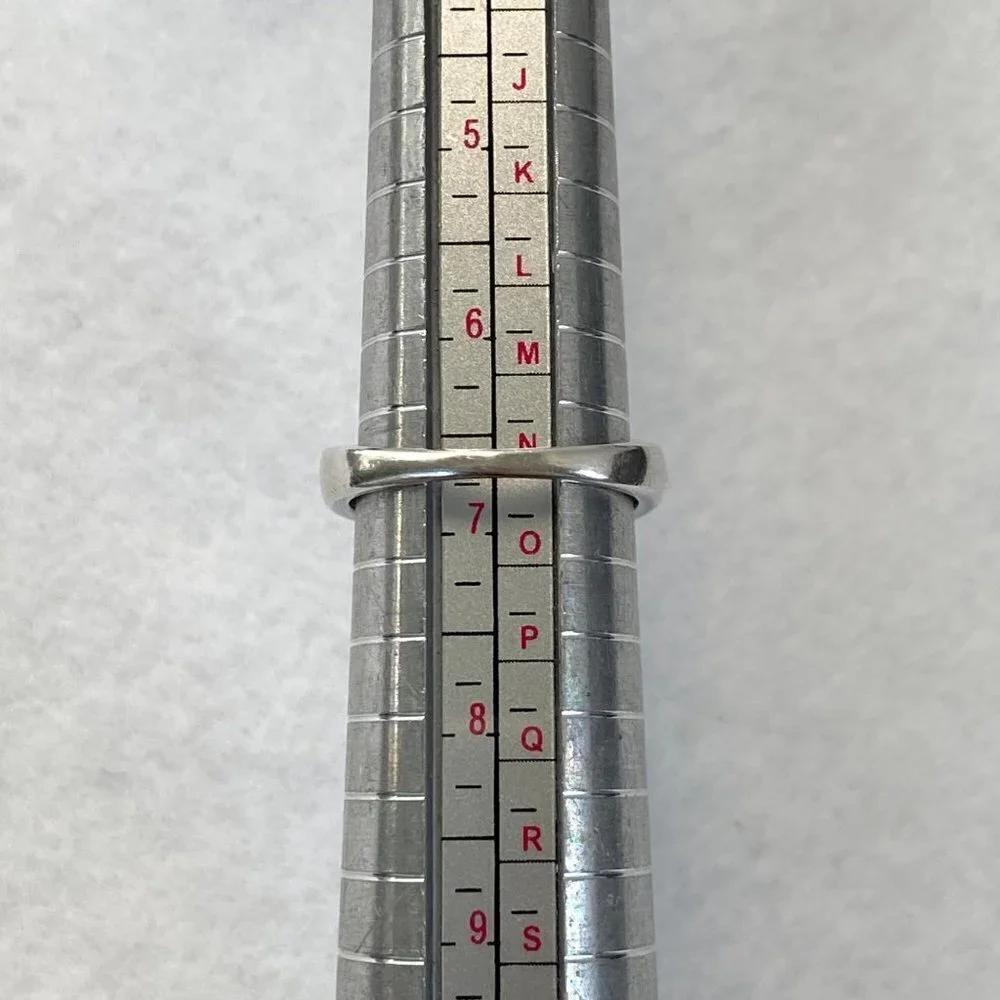 Sterling Silver 925 Rectangular Prong Set Green Emerald Glass Ring Sz 6.75 - Picture 11 of 16